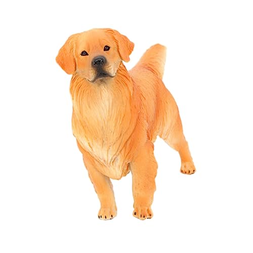 Sosoport Golden Retriever-Ornament Golden Retriever-Figuren Nachgemachte Hundepuppe Schmücken Pädagogisches Tiermodell Für Realistisches Modell Hundefiguren Orange Plastik von Sosoport