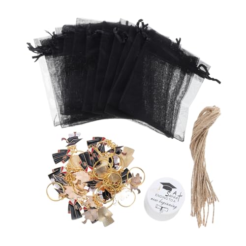 Sosoport Graduations schlüsselanhänger mit Mini abschlussmütze Inklusive Eleganter Organza beutel und Anhänger Langlebig und Stilvoll als Gastgeschenk für Schul Hochschulabschlüsse von Sosoport