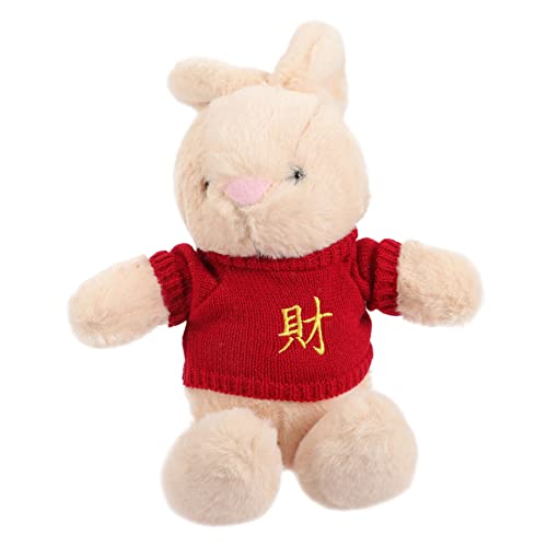 Sosoport Hasenpuppe Kaninchen-Maskottchen-plüschtier Ausgestopfter Kaninchen Glückskaninchen Plüsch Dekoratives Hasenspielzeug Kuscheltier Für Den Haushalt Pp Baumwolle von Sosoport