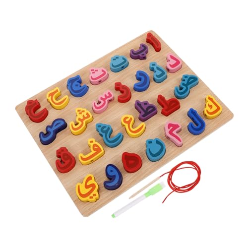 Sosoport Holzpuzzle mit Arabischen Doppelseitiges Lernspielzeug für Buchstabenerkennung und Sprachförderung für Vorschule und Kreative Lernaktivitäten von Sosoport