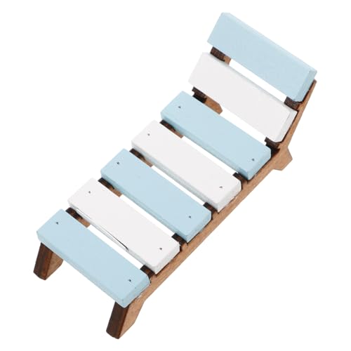 Sosoport Holzstrandmodell Dollhouse Decor Mini-Strandkorb Miniaturstühle für Puppenhaus Mini Möbel puppenhaus Modell stühle Mini-Loungesessel Puppenhauszubehör Strandstuhldekoration von Sosoport