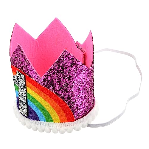 Sosoport Hut Kopf Hoop Geburtstag Für Happy Birthday Geburtstagsmütze Eins Geburtstagsmütze Junge Stirnband Erster Rosa Vliesstoff von Sosoport