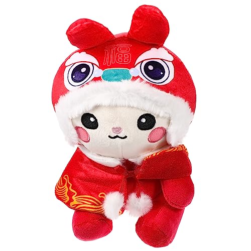 Sosoport Jahr des Kaninchen -maskottchenspielzeugs Süße Kuscheltiere Kaninchengefüllter Ausgestopftes Hasen-Maskottchen- Tier Stofftier Plüsch von Sosoport