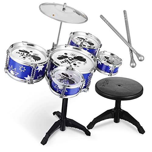 Sosoport Jazz Schlagzeug Set für Hocker und Trommeln Becken und Tamburin Percussion Musikinstrument für Kleinkinder Fördert Musikalische Fähigkeiten Sosoport Jazz Schlagzeug Set für Hocker und Trommeln Becken und Tamburin Percussion Musikinstrument für Kleinkinder Fördert Musikalische Fähigkeiten von Sosoport