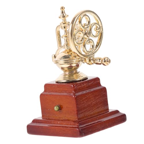 Sosoport Kaffeemaschinen-Ornamente Kaffeepadmaschine Kaffeevollautomat Kaffeekapselmaschine Kaffeekocher Puppenhaus Kaffeemaschine Mini-möbelzubehör Zinklegierung Golden von Sosoport