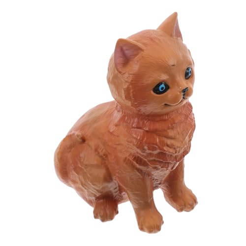 Sosoport Katzenmodell aus weichem Kunststoff Bobblehead Katzenkuscheltiere realistisch Nickerchen-Plüschtier realistische Stoffkatze Gebratener Katzenteppich Vinyl von Sosoport