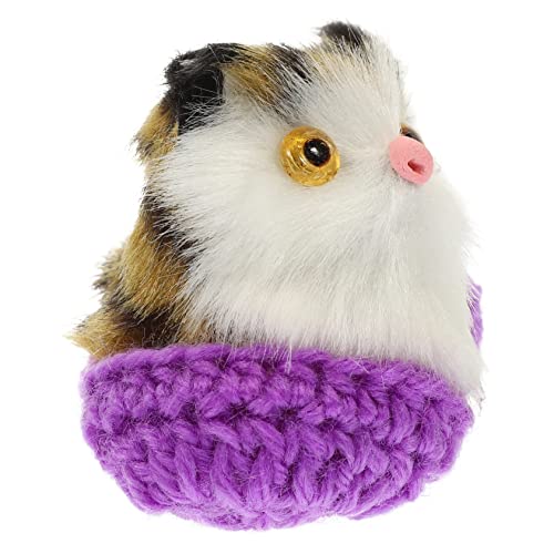 Sosoport Katzenschmuck Katze Kuscheltier Knuddelig Plüsch Katzenartiges Katzenspielzeug Für Realistische Kuscheltiere Entzückendes Katzendekor Katzenpuppe Violett Garn von Sosoport