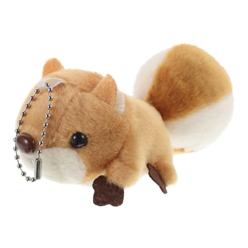 Sosoport Kleiner Eichhörnchen-Anhänger gefülltes Eichhörnchen kleines ausgestopftes Eichhörnchen Ausgestopftes Eichhörnchen realistisch Tierschlüsselketten Plüschtiere Baumwolle von Sosoport