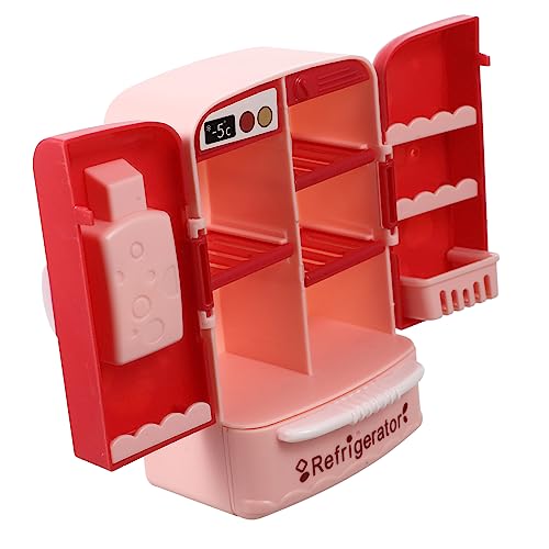 Sosoport Kühlschrank Modell für kinderspielzeug bastelzeug Kid Toys Ornamente Toys interessantes Miniaturspielzeug empfindlicher Mini-Kühlschrank Abs rot von Sosoport