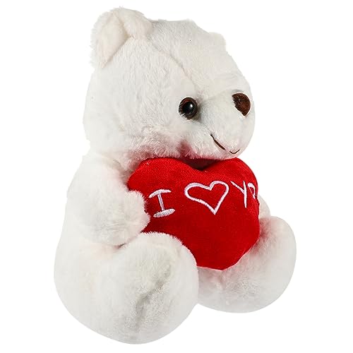 Sosoport Kuscheliger Plüschbär mit Herz Weiße für Valentinstag Perfektes für Freund Freundin Langlebig und Dekorativ für Mädchen von Sosoport