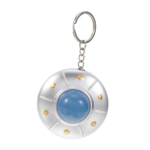 Sosoport LED Leuchtender Ufo Schlüsselanhänger mit Sound Kreativer Raumschiff Anhänger aus Langlebigem Tragbarer Schlüsselring für Erwachsene für Rucksack und Schultasche von Sosoport