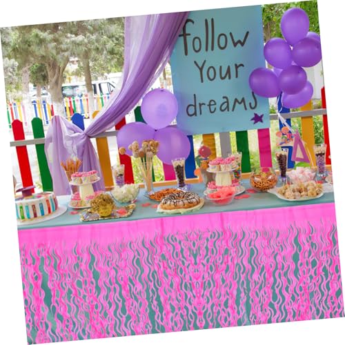 Sosoport Macaron Metallic Tischrock mit Fransen Lametta Leuchtende Farbverlaufs Dekoration für Geburtstagsfeier Hochzeit Karneval Einfache Montage Vielseitiger Party Tischvorhang von Sosoport