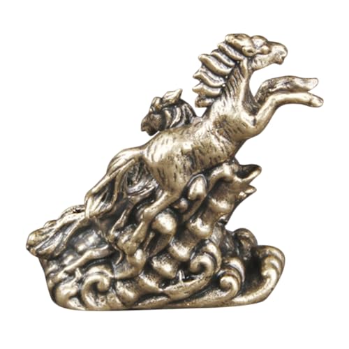 Sosoport Messing-pferdeskulptur Pferdeschmuck Pferdestatue Pferdemodellstatue Für Schreibtisch Retro-Pferd Pferdemodellornament Kupferhandwerk Vintage-pferdeschmuck von Sosoport