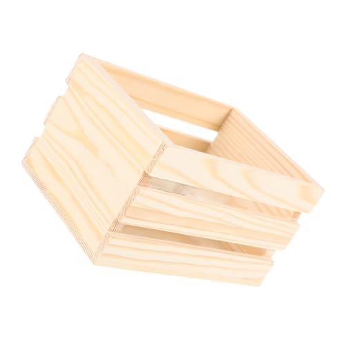 Sosoport Mini Aufbewahrungskorb Puppenhaus DIY Miniatur Dekorationen Miniatur Kisten Puppenhaus Miniaturen Kiste Puppenhaus Kisten Puppenhaus Milchkiste Puppenhaus Obstkorb Beige Holz von Sosoport