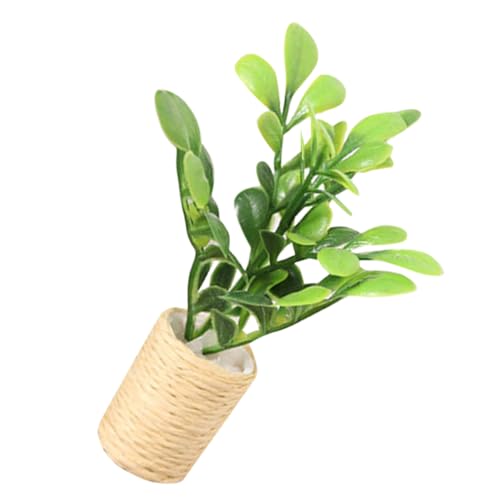 Sosoport Mini-Modellbaum Kleiner Garten Kleiner Topf Zimmerpflanze Grünpflanze Modell Kinderpuppenhaus Anlage Pflanzen kunstpflanze Miniatur -Topfpflanze simulierter Bonsai Plastik Green von Sosoport