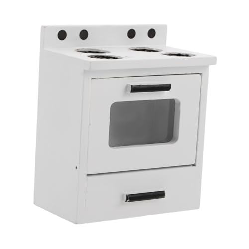 Sosoport Mini-küchenspielzeug Miniatur-möbelrequisite Mini-puppenstubenofen Mini-hausverzierung Miniaturofen Mini-kochfeld-verzierung Mini Möbel Mini-hausküchenkochfeld Weiß Birke von Sosoport