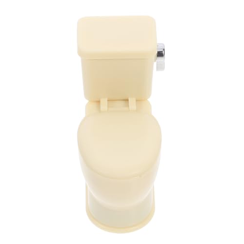 Sosoport Mini -simulierte Toilette Puppenhausmöbel Mein Minis Streich Miniatur Spülung Die Simulieren Erste Spülen Winzig Realistisch Kleine Hausmöbel Yellow Abs von Sosoport