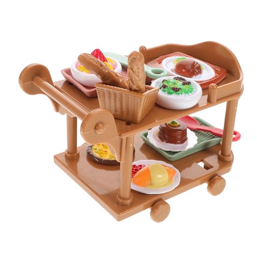 Sosoport Miniaturer Essenswagen Set für Puppenhaus Stufiger Rollender Trolley mit Lebensmittelsatz für Rollenspiele und Kreative Aktivitäten von Kindern Sicher und Kindgerecht Sosoport Miniaturer Essenswagen Set für Puppenhaus Stufiger Rollender Trolley mit Lebensmittelsatz für Rollenspiele und Kreative Aktivitäten von Kindern Sicher und Kindgerecht von Sosoport