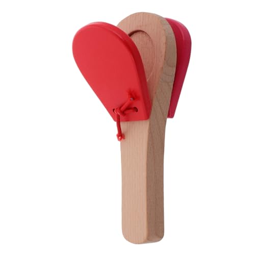 Sosoport Musik Instrumente Für Holzkastagnetten Für Montessori-Instrumente Handschlaginstrumente Musikinstrumente Musikklöppel Aus Holz Babymusikspielzeug Rot Hölzern von Sosoport
