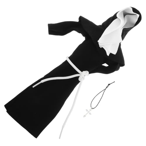 Sosoport Nonnenpuppenkleidung Mini Plüsch Outfit Nonnenkostüm Plüschbärkleidung Puppenkleidung Für Bären Mini Plüschkleidung Nonnenkleidung Puppenoutfit Für Stofftiere Schwarzer Kunststoff von Sosoport