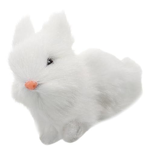 Sosoport Ostern-simulationskaninchen Ausgestopfte Tierfiguren Simulationstier Kaninchen-wohndekoration Osterrealistisches Tier Kuscheltiere Für Mädchen Kuscheltiere Für Teenager Weiß Plüsch von Sosoport