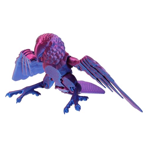 Sosoport Realistisches 3D-gedrucktes Papageienspielzeug Für Jungen Und Mädchen Bewegliche Flügel Flexible Vogelfigur Papagei Dekoratives Tier von Sosoport