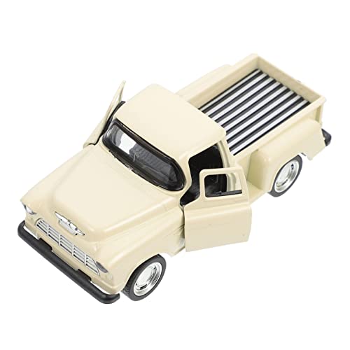 Sosoport Pickup-Truck-Modell Kinderspielzeug Kleiner Blauer LKW -Pick-up-Truck Auto bastelset basteln für Geländewagen-Modell Miniatur-LKW Legierung Beige von Sosoport
