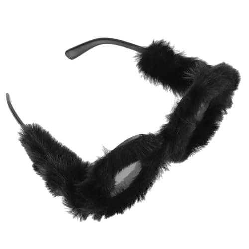 Sosoport Plüsch-sonnenbrille Funky Erwachsene Plüsch-festivalbrille Überdimensioniert Damen Sonnenbrille Polarisiert Verrückt Gespiegelt Gläser Geformt Uv Abs Punk Black Stk von Sosoport