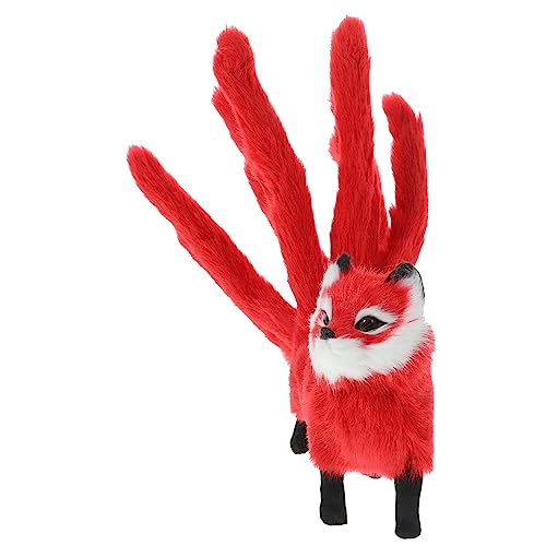 Sosoport Plüschfuchs Imitation Figur Weiches Plüschmaterial Süßes Kreative Dekoration Statue Perfektes von Sosoport