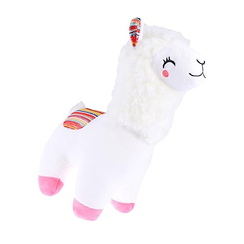 Sosoport Plüschtier Alpaka-schmuck Stofftierpuppe Gefüllte Alpaka-Puppe Alpaka -Puppe Weiß Baumwolle von Sosoport