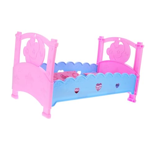 Sosoport Puppenbett spielhaus Playhouse for betthimmel babybett hausbett cot Bed bebybeet Mädchen Puppenhaus Babypuppen-Krippenmodell Bett für Puppe Plastik von Sosoport
