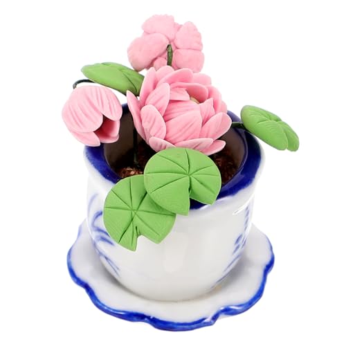 Sosoport Puppenhaus Dekoration Miniatur Feengärten Pflanze Mini Puppenhaus Zubehör Blumen Winzige Orchidee Künstliche Topfblume Künstliche Mikro Landschaft Ornament Harz von Sosoport