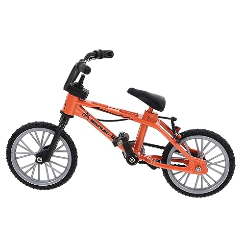 Sosoport Puppenhaus Mini-Fahrrad Modellfahrrad für Modellbau Miniaturen Miniatur-Fahrradspielzeug Fahrzeugspielzeug -Modell Puppenhaus kleines Fahrrad Legierung Orange von Sosoport