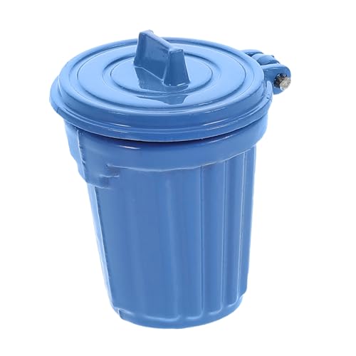 Sosoport Puppenhaus-Mülleimer Miniatur-Mülleimer Handwerk DIY zubehör Miniaturmüllbehälter Mini -Mülldosen Miniatur-Recyclingbehälter Mini-Modell-Mülleimer Legierung Blue von Sosoport