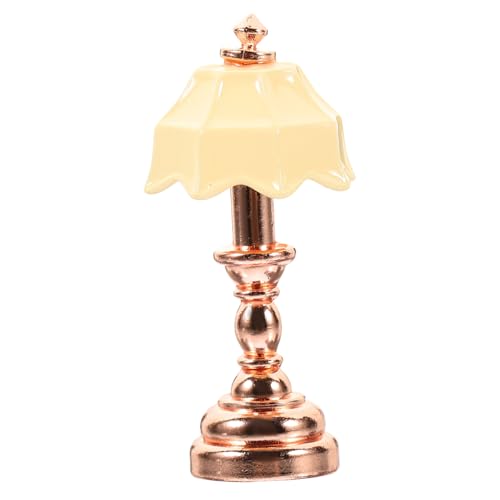 Sosoport Puppenhaus Nachttischlampe Kinderspielzeug Spielzeughaus Puppenhauszubehör Mini Zeug Puppenhauslampe Zubehör Im Maßstab 1/12 Puppenhausminiaturen Puppenhauszubehör Miniaturlampe von Sosoport