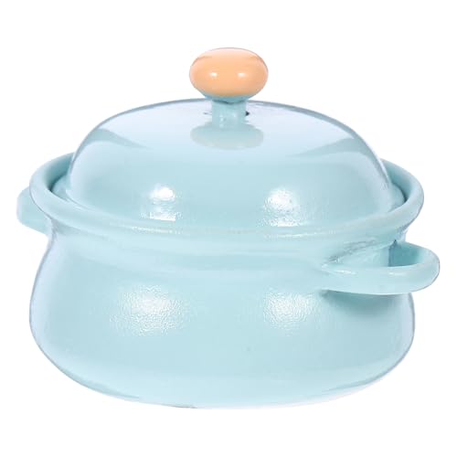 Sosoport Puppenhaus Suppentopf Puppenhaus Suppentopf Fröhlicher Mini Kocher Mini Puppentopf Keramik Mini Kocher Mini Kocher Ornamente Mini Kocher Dekorative Miniatur Töpfe Grüne Keramik von Sosoport
