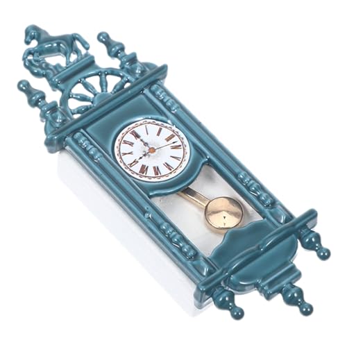 Sosoport Puppenhausuhr-anhänger Miniatur Dekorationen Modern Mini- Mini-puppenhaus Puppenhauspuppen Babypuppe Klein Party Pendeluhr Dekoration Dekorative Miniuhr Uhr Figur Hölzern Blue von Sosoport
