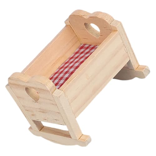 Sosoport Puppenhauszubehör Puppenwiege aus Holz Puppenbett Puppenhaus Krippe Puppenmöbel Bett Puppenhausbett hölzern Sosoport Puppenhauszubehör Puppenwiege aus Holz Puppenbett Puppenhaus Krippe Puppenmöbel Bett Puppenhausbett hölzern von Sosoport