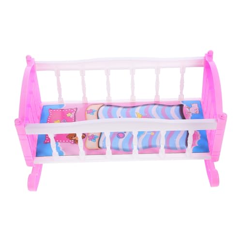 Sosoport Puppenschüttlerspielzeug Puppenhaus Krippe Puppen für Mädchen Puppenbettmodell Zubehör für Babypuppen Babypuppen-Bettspielzeug Minibett für Puppe Plastik Sosoport Puppenschüttlerspielzeug Puppenhaus Krippe Puppen für Mädchen Puppenbettmodell Zubehör für Babypuppen Babypuppen-Bettspielzeug Minibett für Puppe Plastik von Sosoport