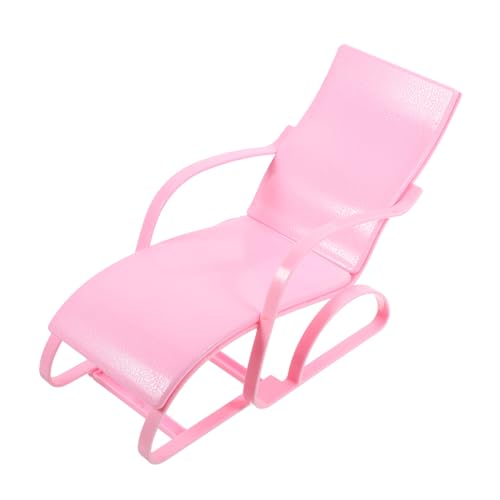 Sosoport Puppenstrandkorb strandstuhl mini strandstuhl Puppenhaus Strandstuhl strandstuhl klein Miniatur Puppenstuhl zur Dekoration Puppenliegestuhl Plastik Rosa von Sosoport
