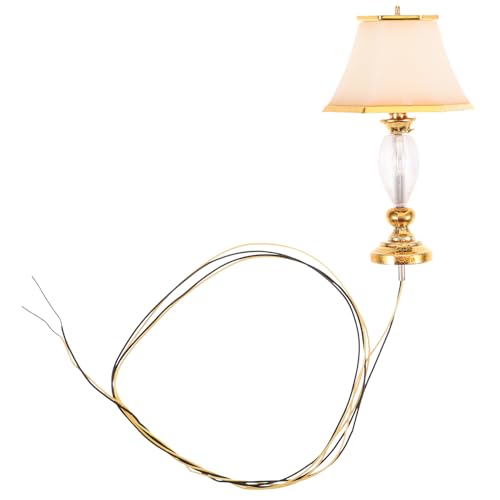 Sosoport Puppenhaus Miniatur Tisch Lampe Mini Nachttisch Licht Für Jungen Und Mädchen Miniatur Möbel von Sosoport