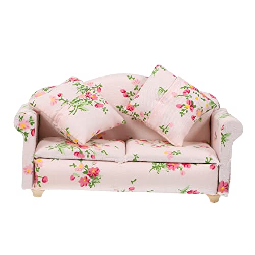 Sosoport Puppenstubensofa für kinderspielzeug Children Toys -Ornamente ausgefallene Weihnachten 1:12 Haushaltsverzierung Mini-Sofa-Modell Baumwollfabrik von Sosoport