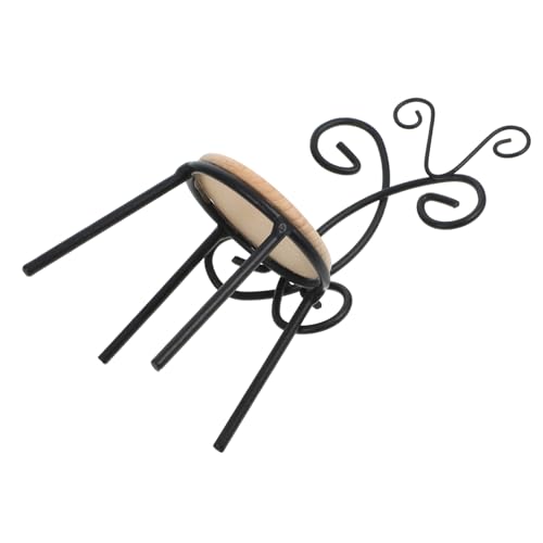 Sosoport Puppenstuhl Klein Miniatur Puppenhauszubehör Und Möbel Simulieren Stütze Szene Stuhlverzierung Mini-schminkstuhl Stuhlmodell Ornament Puppenmöbel Mini Möbel Holz Black von Sosoport
