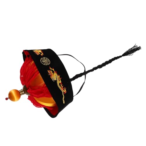 Sosoport Qing Hut mit Zöpfen Traditionelle Chinesische Kopfbedeckung für Cosplay und Bühnenaufführungen Eleganter Kaiserhut für Partys und Rollenspiele Kulturelles Accessoire für Asiatische Sosoport Qing Hut mit Zöpfen Traditionelle Chinesische Kopfbedeckung für Cosplay und Bühnenaufführungen Eleganter Kaiserhut für Partys und Rollenspiele Kulturelles Accessoire für Asiatische von Sosoport