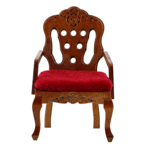 Sosoport Retro Holz Sessel für Puppenhaus Maßstab Authentische Deko für Wohnzimmer Langlebig und Perfektes Zubehör für Sammler und Spielzeugliebhaber von Sosoport