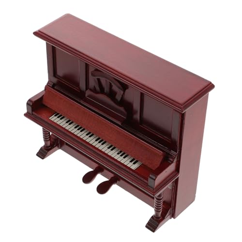 Sosoport Retro Klaviermodell Vintage Mini Requisite Mini Zubehör Klavier Kleines Zubehör Puppenhaus Mini Schmuck Mini Zubehör Holz Rot von Sosoport