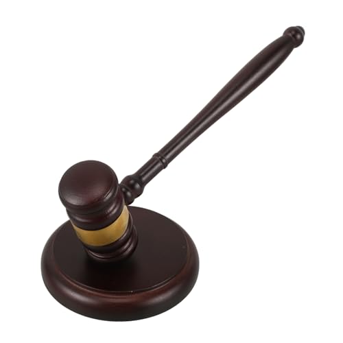 Sosoport Richterhammer aus Holz mit Klangblock Auktionshammer für Juristen Richter und Auktionen Vielseitig Einsetzbar für Gerichtssitzungen und Zeremonien Sockel von Sosoport
