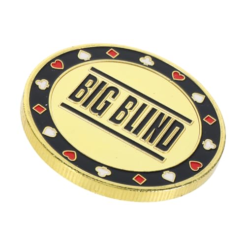 Sosoport Runder Metall Poker Dealer Button Zubehör für Pokerabende für Spiele mit Freunden Leicht und Bruchfest für Ernsthafte Poker Enthusiasten von Sosoport