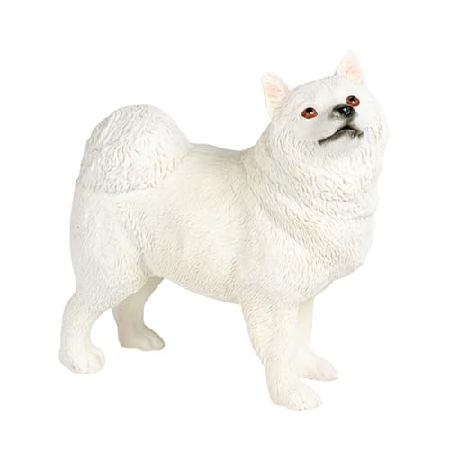 Sosoport Samojede Ornamente für kinderspielzeug replikate Tierfigur Decor Hundefiguren- Hundemodell aus Kunststoff lebensechte Hundefigur Plastik Weiß von Sosoport