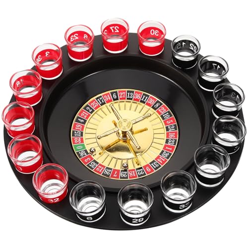 Sosoport Schnapsglas-Roulette-Trinkspiel-Set Russisches Trinkspiel-Rad Partyspiele Für Erwachsene Zubehör Für Ktv Live House Bar von Sosoport